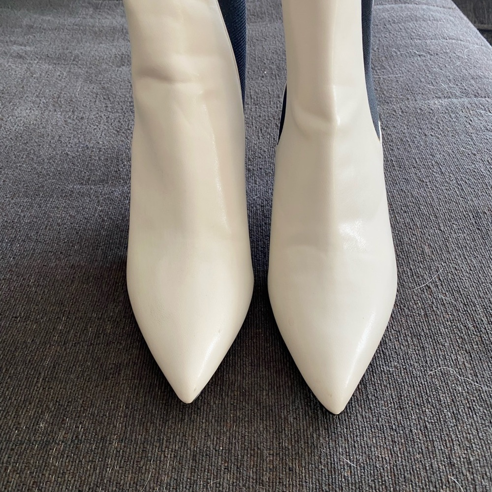 Zara white womens boots